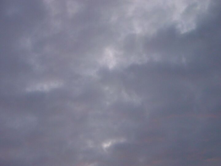 Grey clouds.