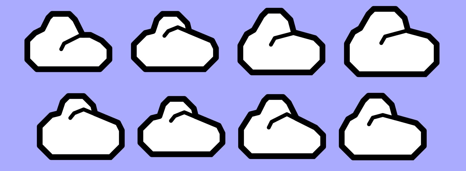 8 variations of the cloud icon