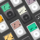 a bunch of ipods with vibrant lockscreens